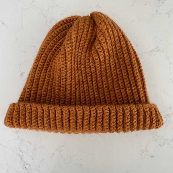 Hand Crafted Unisex Cozy Neutral Knit Toque Burnt Orange/Gold Sz OS NWOT - Picture 2 of 7